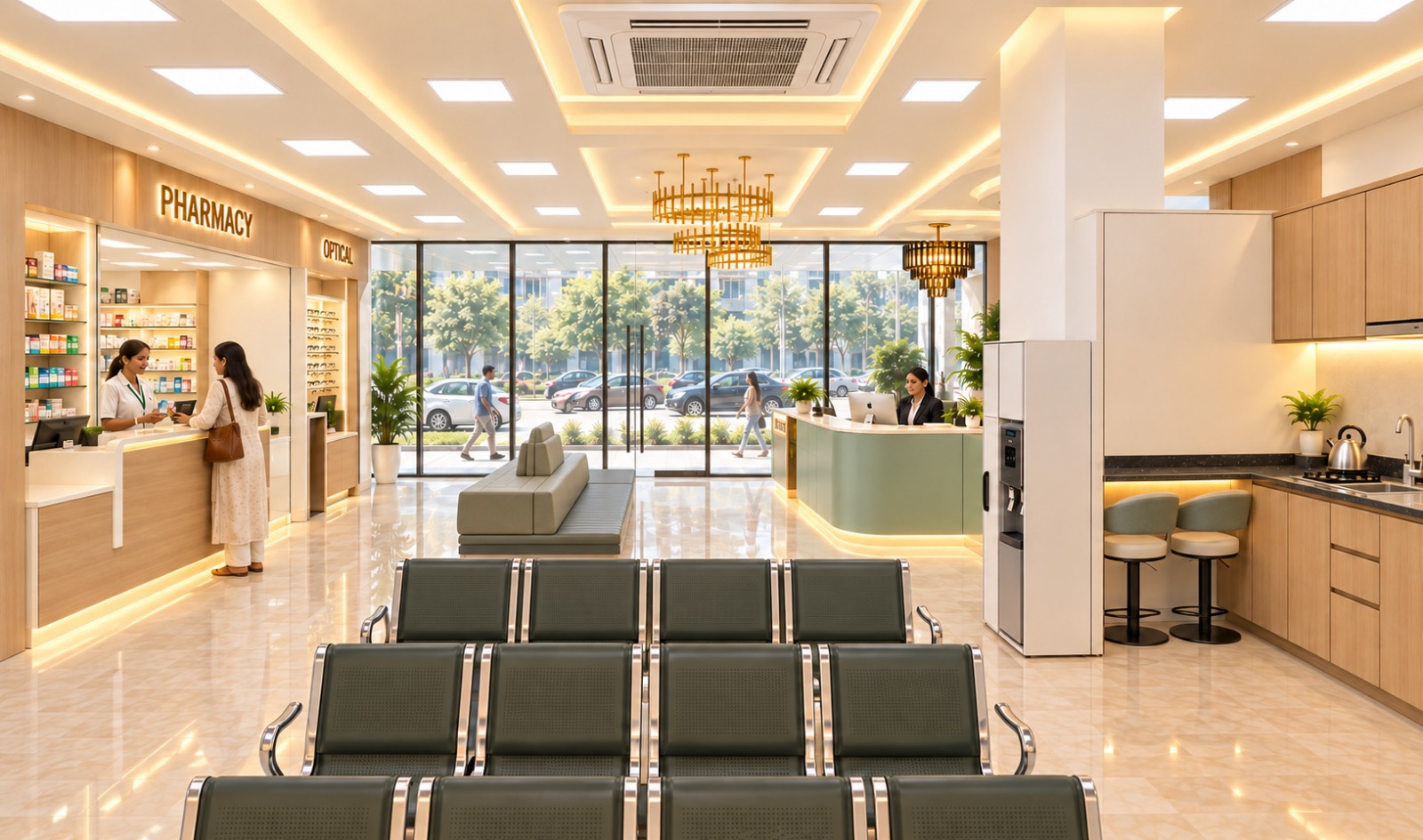 Pharmacy and optical clinic interior